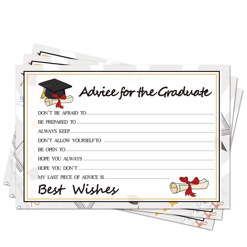 fibevon Graduation Wish Cards - 50PCs High School or College Graduation Advice Cards Supplies 2025 Decorations Grad Celebration Party Supplies for High School/College/Senior School - Image 1